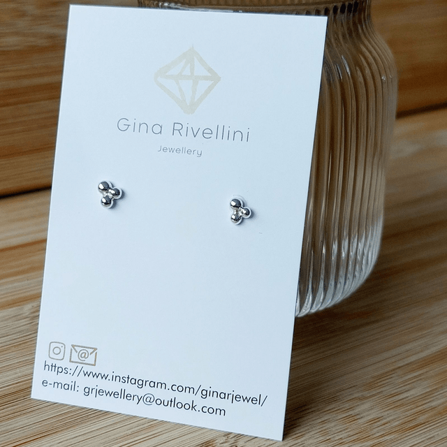 Sterling silver bobble stud earrings