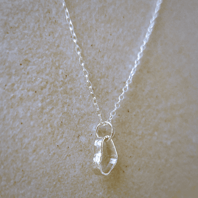 Sterling silver hammered texture heart necklace