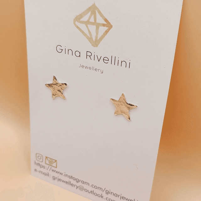 Sterling silver hammered star studs