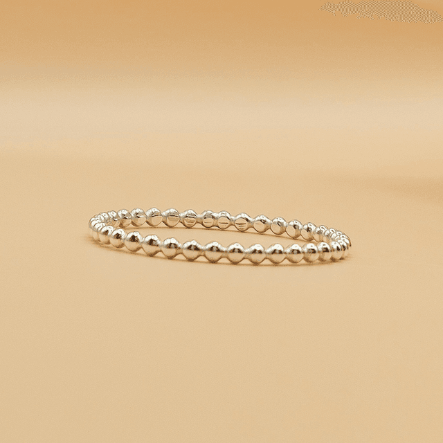 Sterling silver bobble ring (single ring, size P)