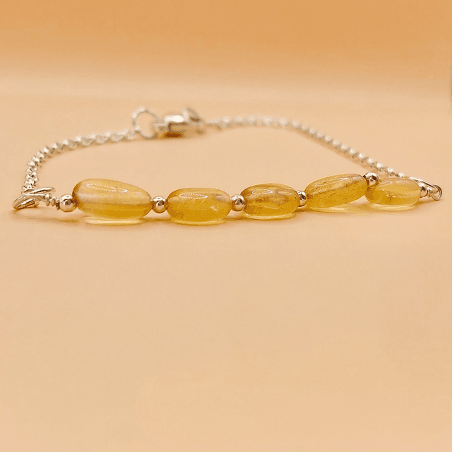Sterling silver chain bracelet with Citrine beads