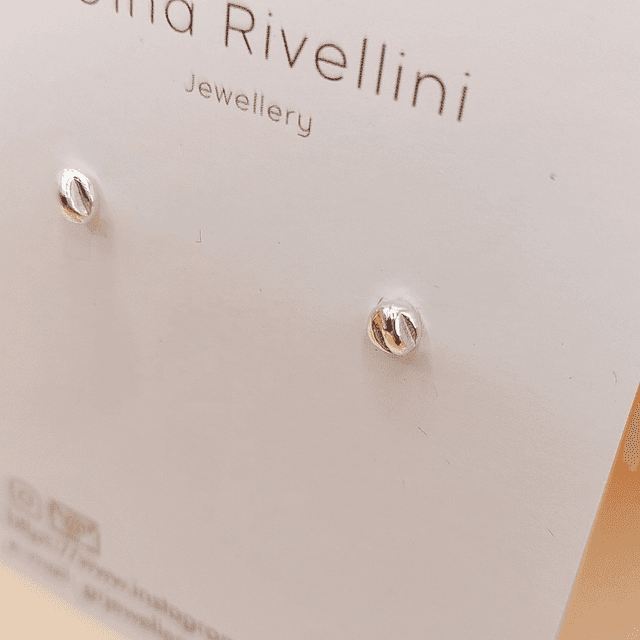 Sterling silver tiny lined stud earrings