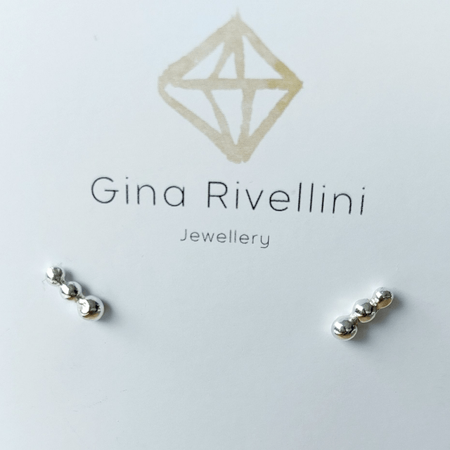 Sterling silver bobble stud earrings (line)
