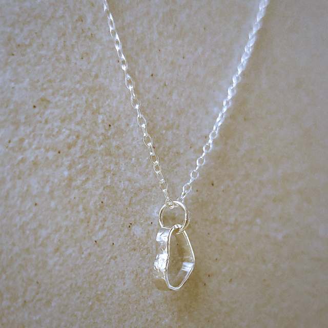 Sterling silver hammered texture heart necklace