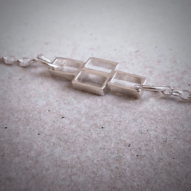 Sterling silver rectangles bracelet