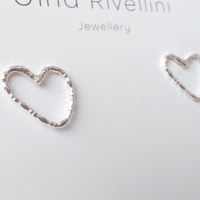 Sterling silver bobble heart stud earrings