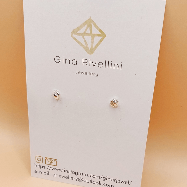 Sterling silver tiny lined stud earrings