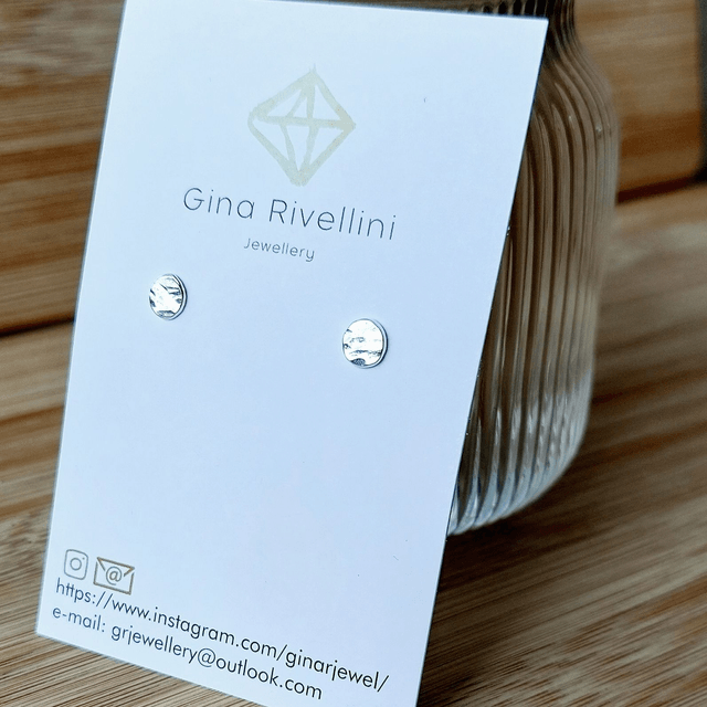 Sterling silver hammered circle studs