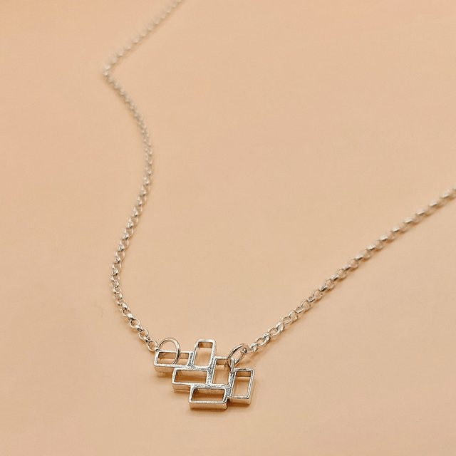 Sterling silver rectangles necklace (style 2)