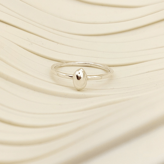 Sterling silver smooth nugget ring