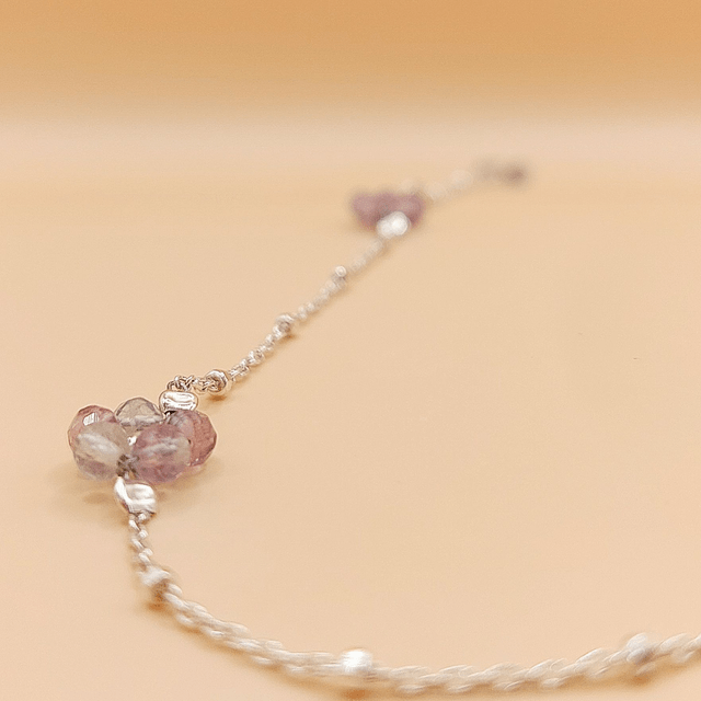 Sterling silver and fluorite flower necklace