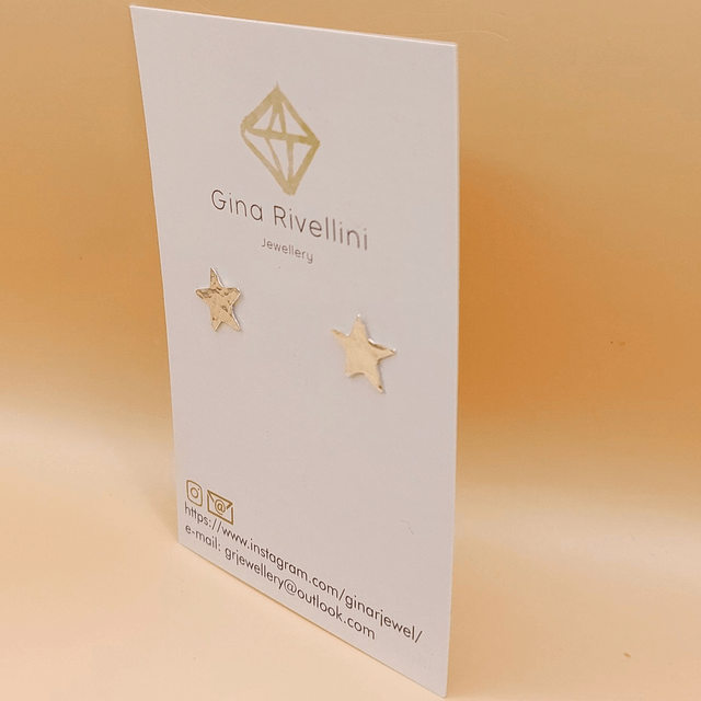 Sterling silver hammered star studs