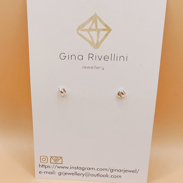 Sterling silver tiny lined stud earrings