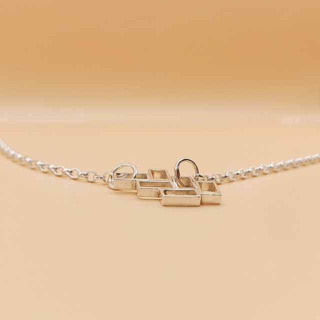 Sterling silver rectangles necklace (style 2)