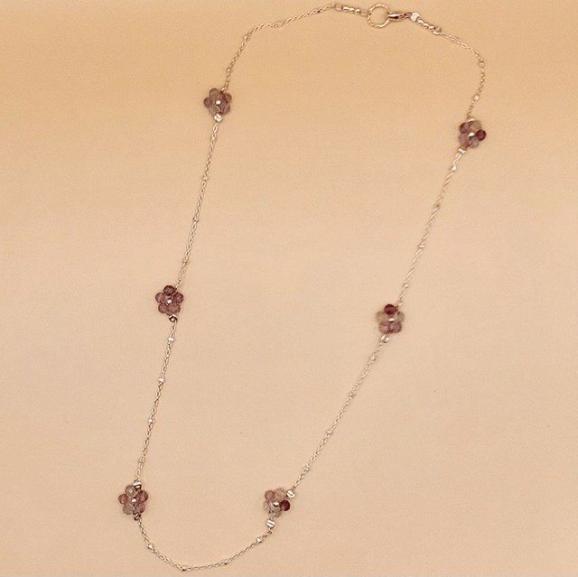 Sterling silver and fluorite flower necklace