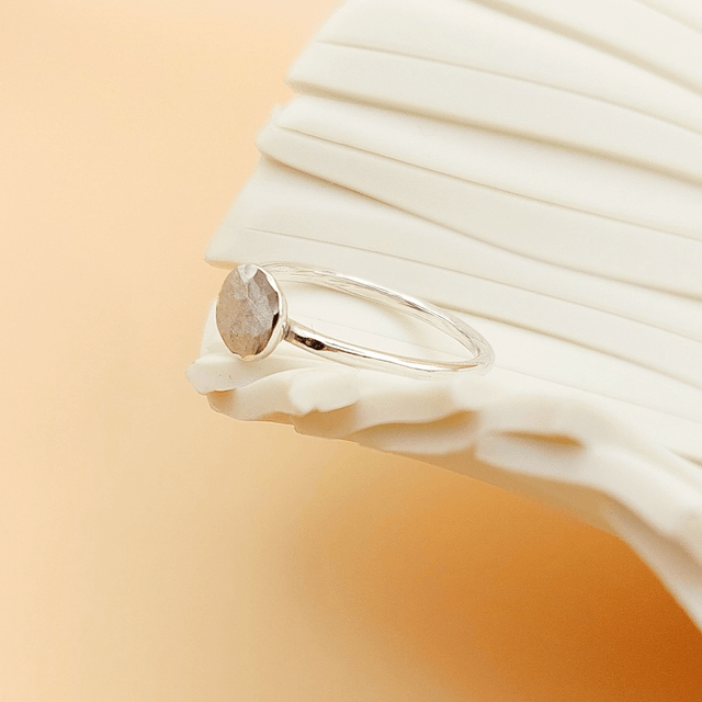 Sterling silver hammered nugget ring