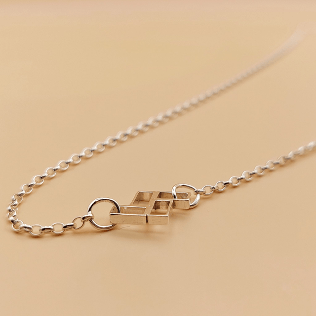 Sterling silver rectangles necklace (style 1)