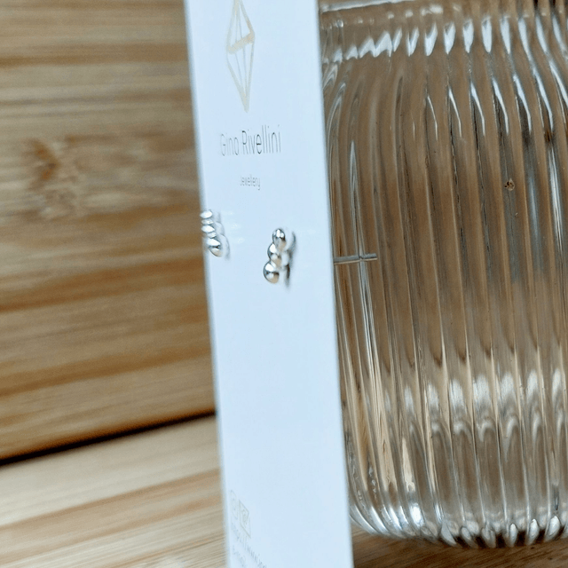 Sterling silver bobble stud earrings (line)