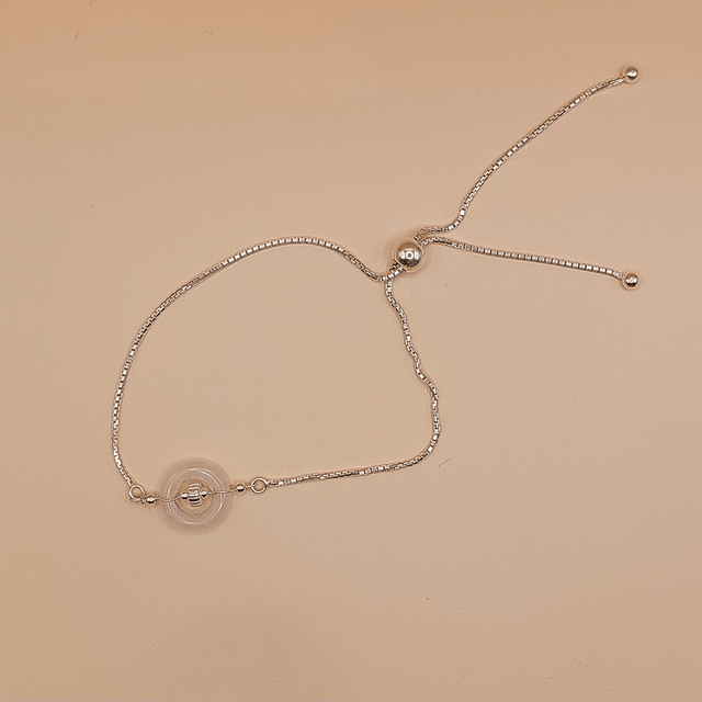 Sterling silver snake chain toggle bracelet with Rose Quartz ring