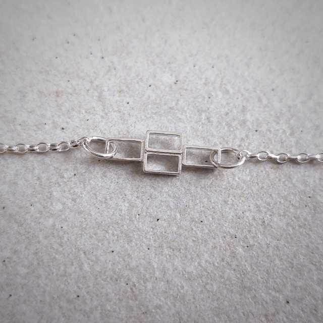Sterling silver rectangles bracelet