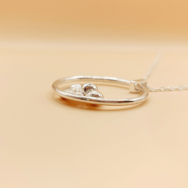 Sterling silver and silver nuggets necklace