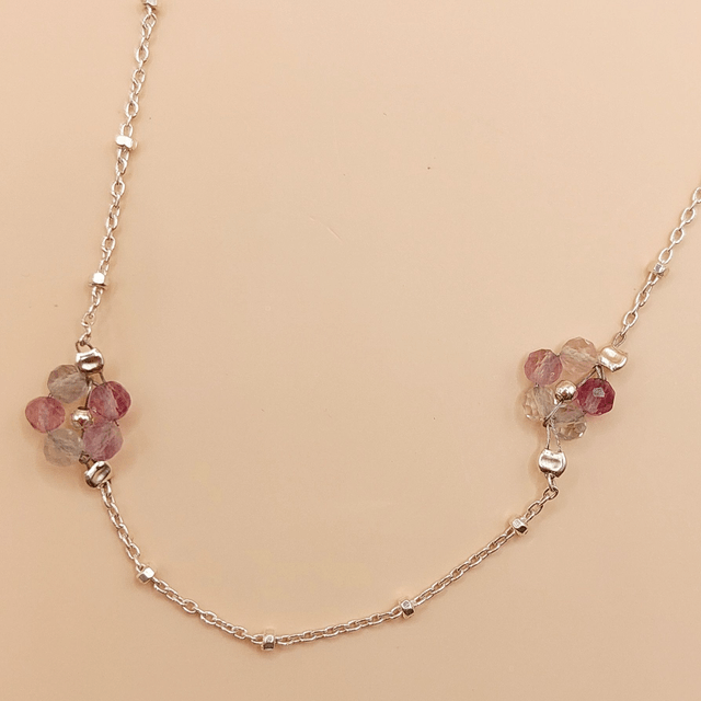 Sterling silver and fluorite flower necklace
