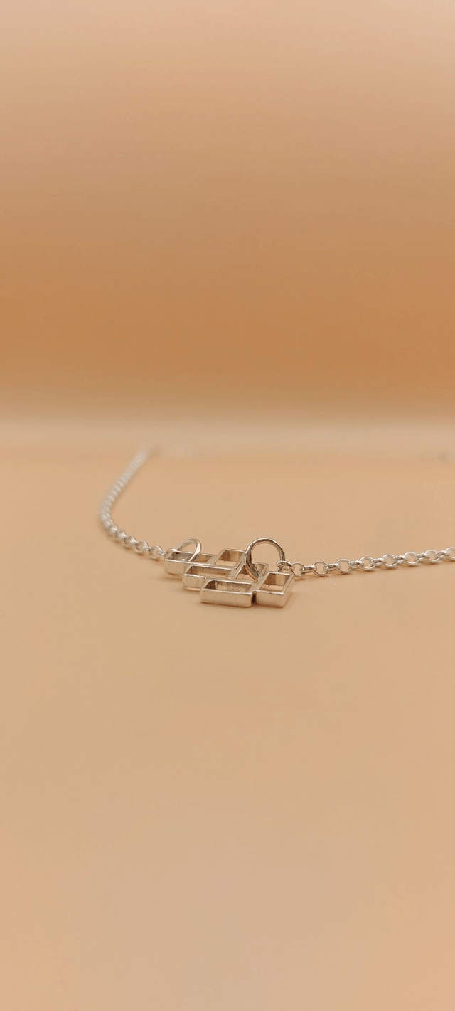Sterling silver rectangles necklace (style 2)